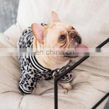 Cool Pet Fat Dog Leopard Print Jacket Bulldog Puppy Letter Clothes Small-breed Dog photo-4