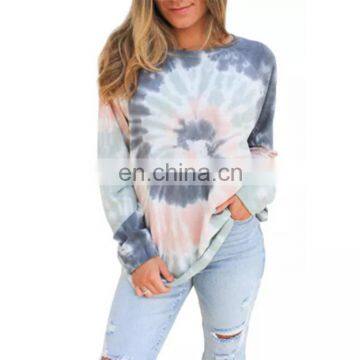 LAITE T2027 Autumn women  tie dyed sweatshirts ladies' printed tops  plus size women clothing