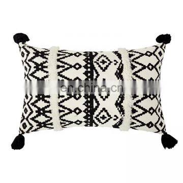 Ready to Ship Home Decoration Pillow Case Printed Tufted Sofa Cushion Cover With Tassels photo-3