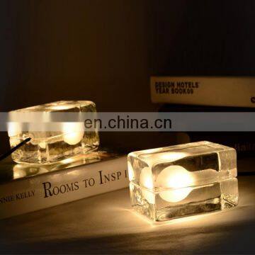 Modern Contemporary Hotel Bedroom Table Lamps With Glass Shades LED Ice Cube Table Lamp photo-5