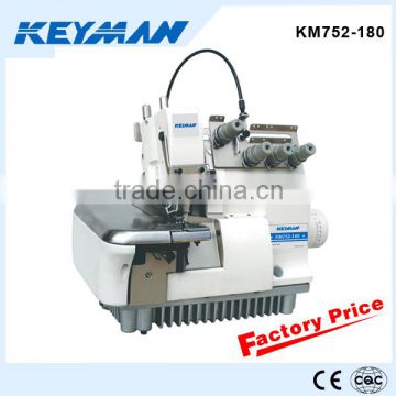 KM752-180 industrial overlock sewing machine for back latching pegasus type machine