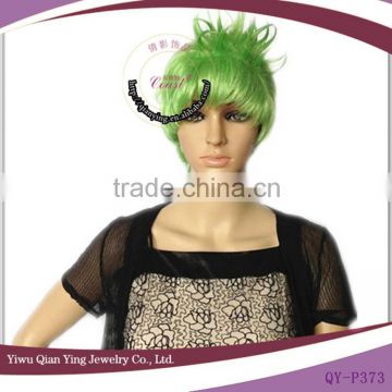 cheap funny cospaly short synthetic green party wigs