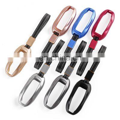 7 Colors Premium Aluminum Metal Car Remote Key Case Shell Cover Cover Fob With Key Chain for Tesla Model S photo-2