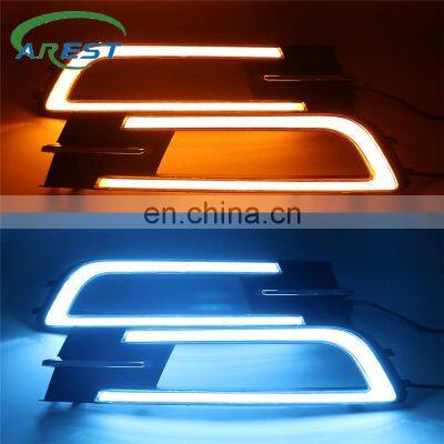 Carest 1Pair Auto DRL LED For VW Passat B8 2017 2018 Daytime Running Light Turn Signal Day Light Lamp fog lamp cover