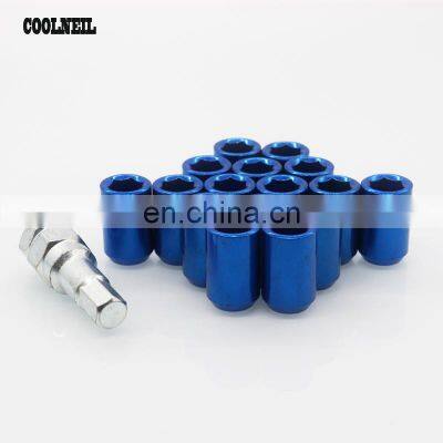 XT 16pcs/set Racing M12x1.5 Gold Open End Inner Hexagon Iron Hex Wheel Lug Screws Rims Lug Lock Nuts