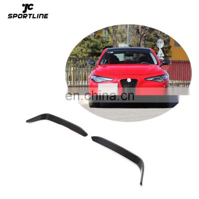 JCSPORTLINE Carbon Fiber Front Bumper Canards for Alfa Romeo Giulia 2016-2020