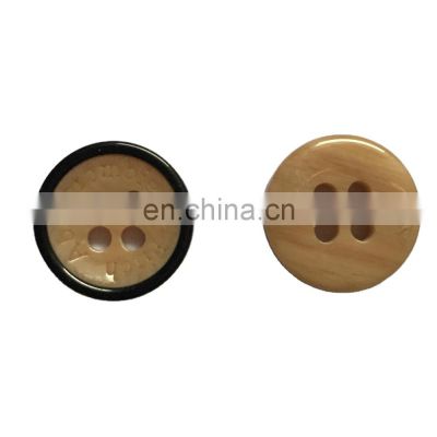 Fake Imitation Wood Looks Stock Custom Engraved Logo Resin Button/Botones/Boton De Resina