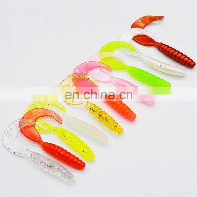 Wholesale high quality Soft silicone Lures Worms mixed colors Fishing Bait Bass Muskie