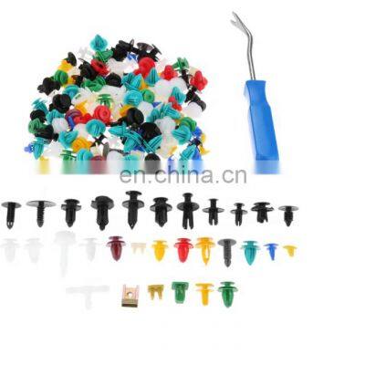 Universal Auto Bumper Rivet Car Clips Retainer Fasteners+1removal Tool Mixed Automobile Plastic Fastener PE Plastic Bags CN;HEB