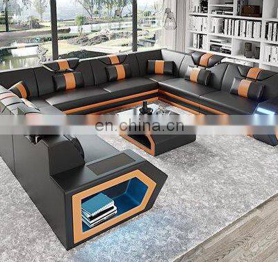 New Home Needed Living Room Beautiful Sectional Sofa Set Furniture With LED Light photo-3