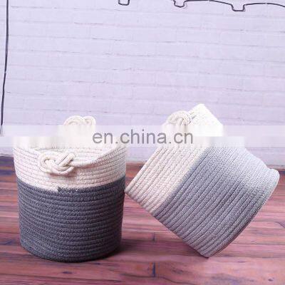 high quality simple cotton thread cloth storage bins basket