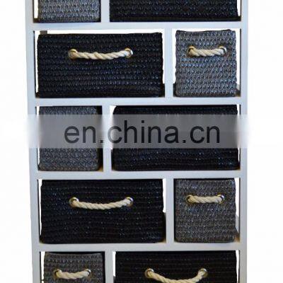 Black Grey White Large Storage Unit Canvas Drawers Basket Rope Bedroom Bathroom photo-5