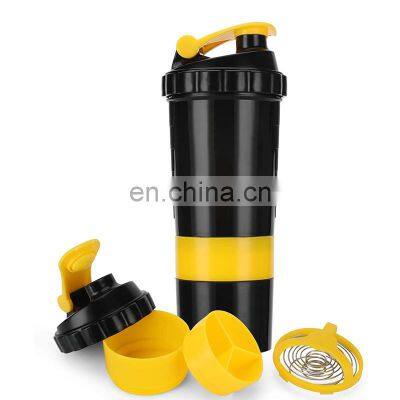 top quality 500ml pink protein customized spice premium salt protein blender logo collapsible gym protein shaker bottle