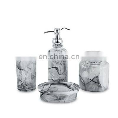 new style modern bathroom accessories set glass for hotel soap dispenser glass