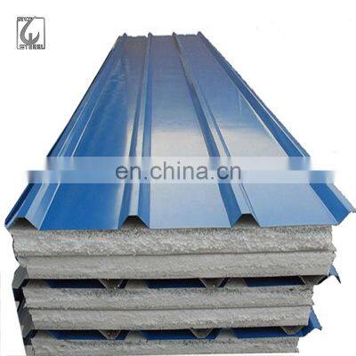 Low Cost Roofing Materials 0.5mm Steel Surface Insulated Interior PU / EPS Sandwich Roofing Panel