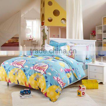 Hot sale wholesale twill design 100% cotton colorful cartoon comfortable soft luxury gorgeous bedding set duvet cover