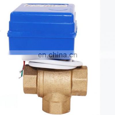 CWX dn 25 3 way solenoid mini motorized electric brass ball valve