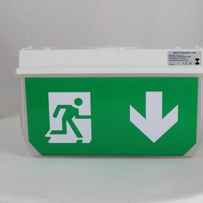 Double Sided Fire Safety Maintained 3W 3Hours Green Exit Sign Waterproof LED Emergency Exit Signal Light photo-4