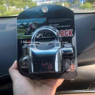 Waterproof Anti-theft Siren Normal Shackle Silver Color Alarm Motorcycle Bike Bicycle Lock Padlock 110dba photo-2