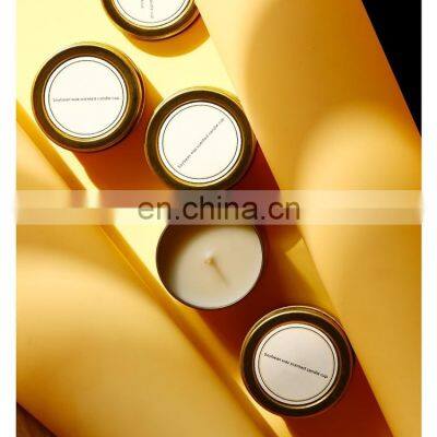 Wholesale Luxury Aromatherapy Fragrance Small Golden Jar Scented Candle Soy Wax