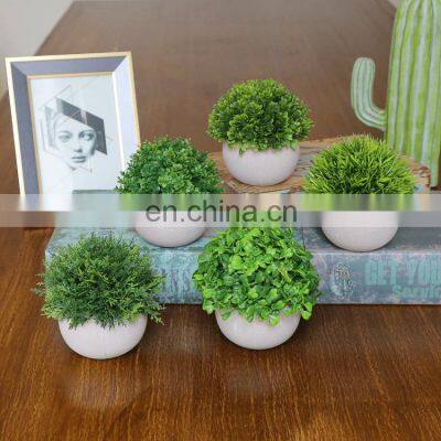 Home Decoration Simulation Potted Semi-round Ball Simulation Grass Bonsai Artificial Bonsai Plant With Round Pot