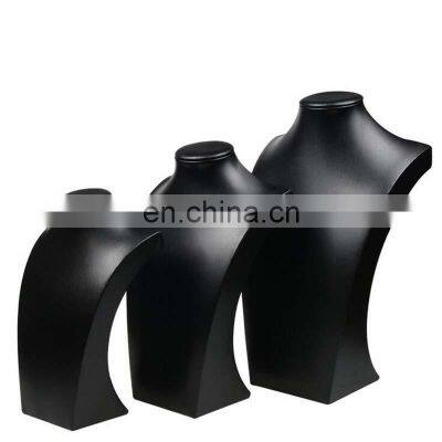 Hot Sale Black Volor Mannequin Shape Pu Leather Jewelry Display Stand Showcase Necklace Pendant Bust Displays Holder For Counter photo-2