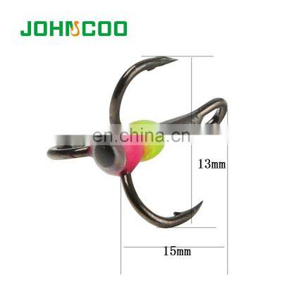 JOHNCOO Ice Fishing Lure 10# High Carbon Steel Fishing Treble Hook Ice Fishing Hook