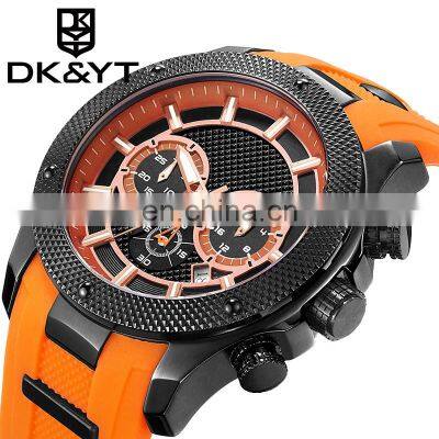 OEM Customized Brand Your Own Logo Stainless Steel Personalized Water Resistant 24 hour Chronograph Watch Sport