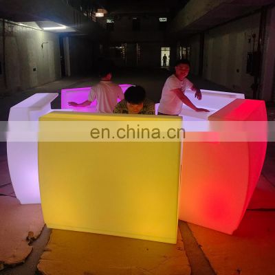 portable mobile LED circle bar table counter for event rental commercial illuminated glow led bar table counter furniture