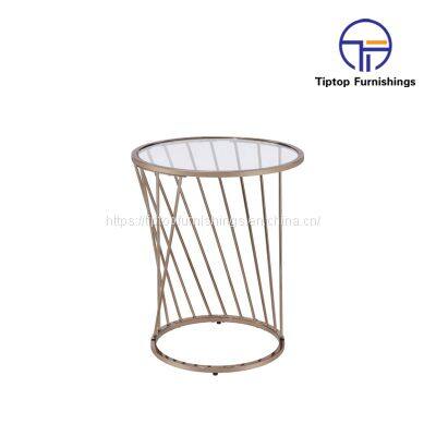 Modern style Metal Stainless Steel Top Marble Base Sofa Side Table For Centre Living Room Furniture Italian Design End Table