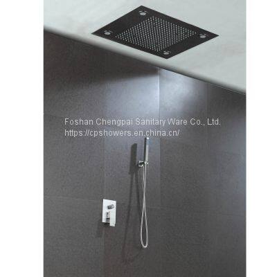 shower set with  rainfall LED shower head handheld showerhead