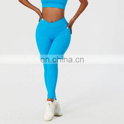 Cross Waist Yoga Scrunch Butt Leggings Workout Tik Tok Quick Dry Sport Fitness Pants