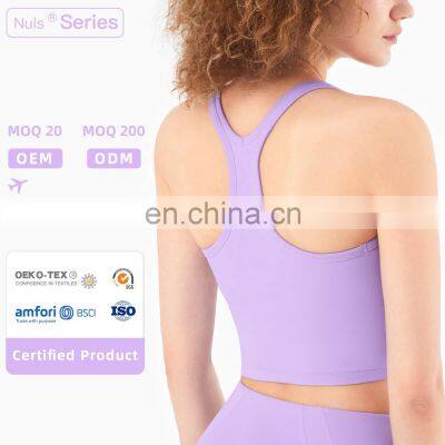 Skin Friendly Women Fitness Strappy Racer Back Sports Bra Workout Sexy Gym Activewear