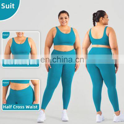 Plus Size U Shaped Open Back Yoga Bra Athletic Fitness Women High Impact Sport Bras for large breasts bust