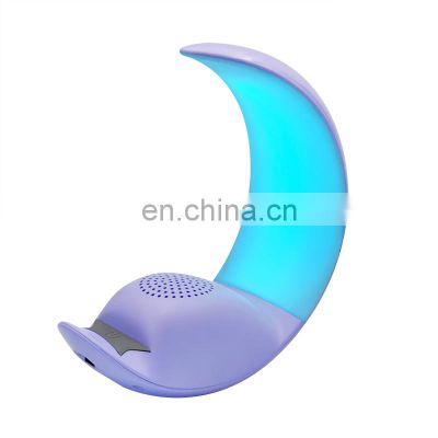 Top Fashion Multifunction Led Music Moonlight Light C-Shape Bluetooth Speaker With Phone Holder