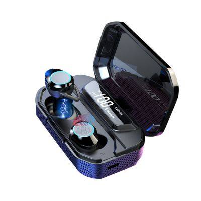 G02 TWS 5.0 9D Stereo HIFI Headphone earbuds IPX7 Waterproof Wireless Earphones With 3300mAh LED Smart Power Bank