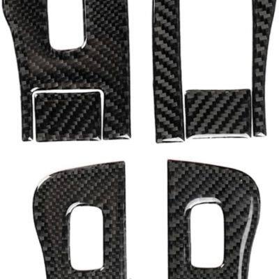 for Tesla Model-3 (2018-2020) Real Carbon Fibre Car Window Lift Switch Button photo-2