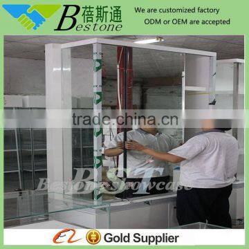 BST Factory Supply Wooden Floor Standing Mirror Jewelry Cabinet photo-2