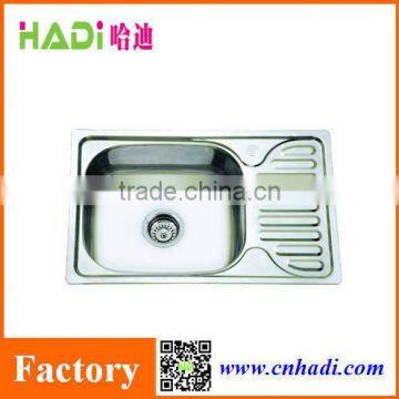 Inset single bowl single drainboard kitchen sink with clips HD6642