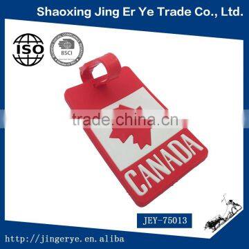 different country wholesale PVC custom made Canada tourism luggage tags