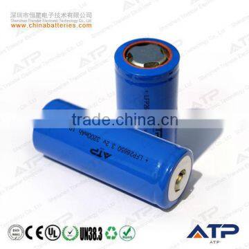 Factory price ifr 26650 3.2v rechargeable battery 3200mah / 26650 model lithium iron phosphate (lifepo4) cell