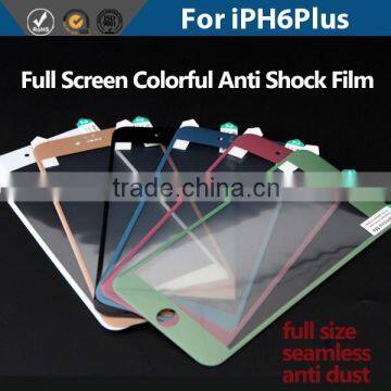 Color full size anti shock screen protector for iphone 6 plus