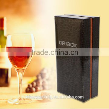 New design recyclable leather paper wine packaging boxes for gift