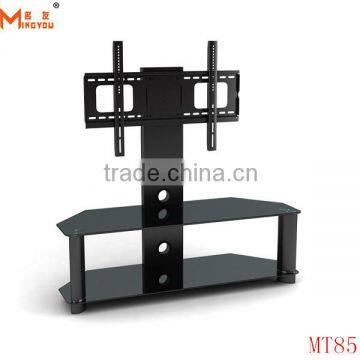 adjustable high back black glass hanging tv stand