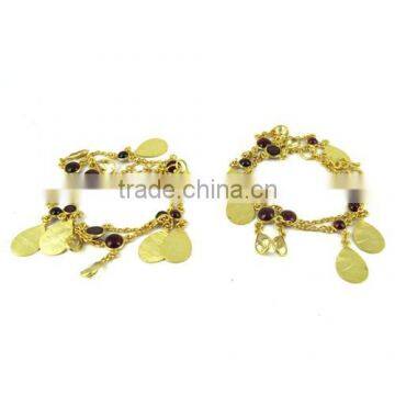 Pure Beauty !! Garnet_Citrine 925 Sterling Silver Anklet, Fine Silver Jewelry, All Over World Shipping