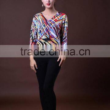 Ladies 2016 Spring/summer Printing Jeresy Knitted Pullover