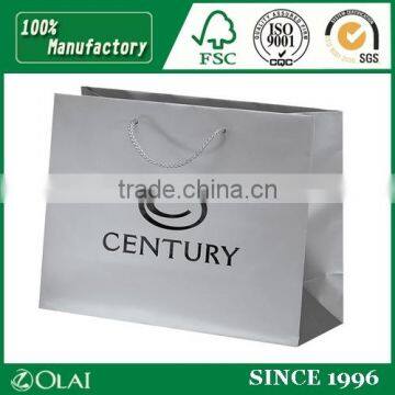 Deluxe Custom Logo Printed Silver Garment Paper Bag