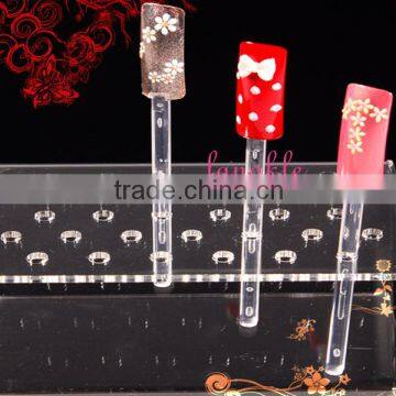 Good Quality Acrylic Nail Tools Acrylic Holes Clear Nail Tips Display 64