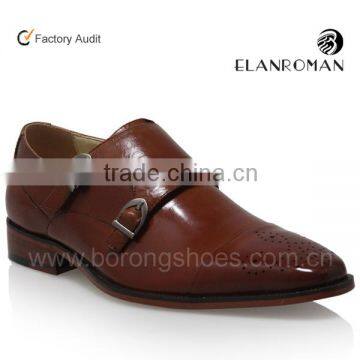 Gentle good quality european style real calf leather double monk-strap men dress shoes