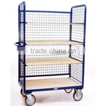 4 Wheels cage trolley with shelving